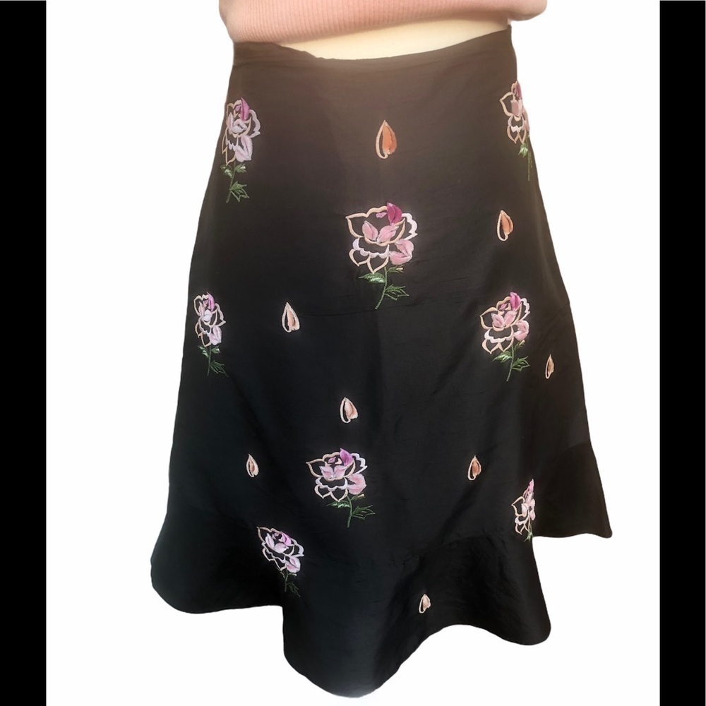 Anthropologie Odille silk floral skirt - Picture 2 of 5